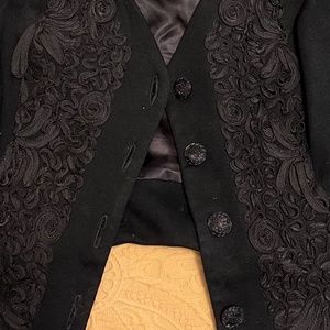 Vintage Embroidered Rick Beach Patti Cappalli Vest, Large, 100% Wool